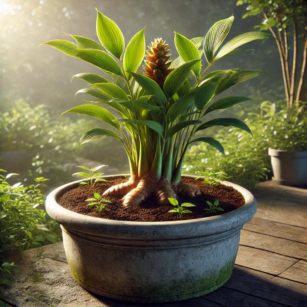 Ginger in pots