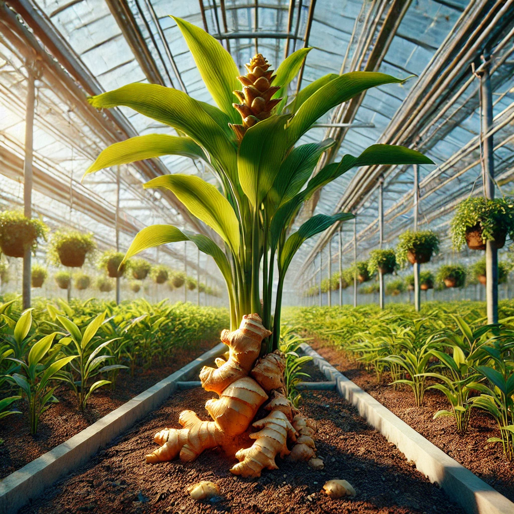 Ginger in greenhouse